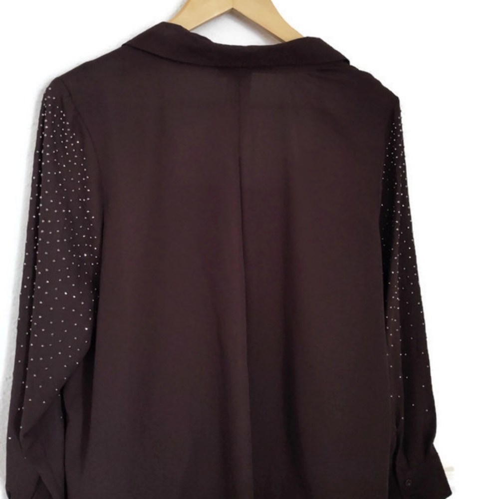 CATO 2 Piece Chocolate Brown Top Embellished With Tank Plus Size 18/20 - Picture 3 of 6